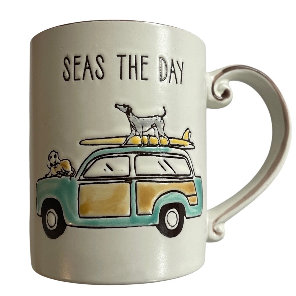 Spectrum Designz Seas the Day Surfing Dog Ceramic Mug